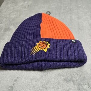 Phoenix Suns 47 Brand Beanie Knit Hat NBA Purple Orange Cuffed Winter Cap OSFA